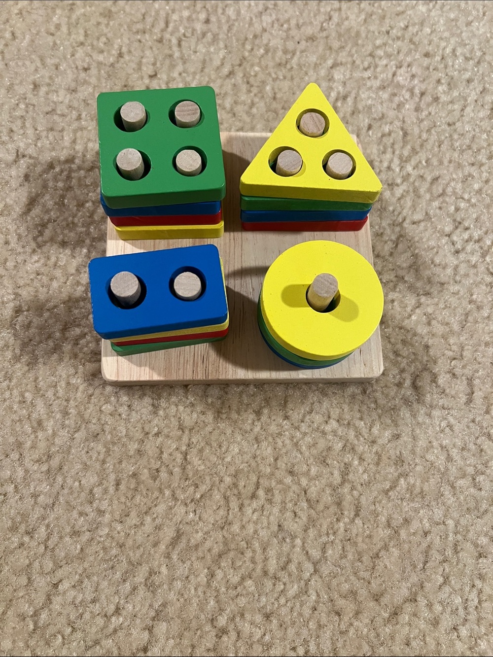 Wooden Shape Sorting Puzzle - Multi-Color Kids Toy